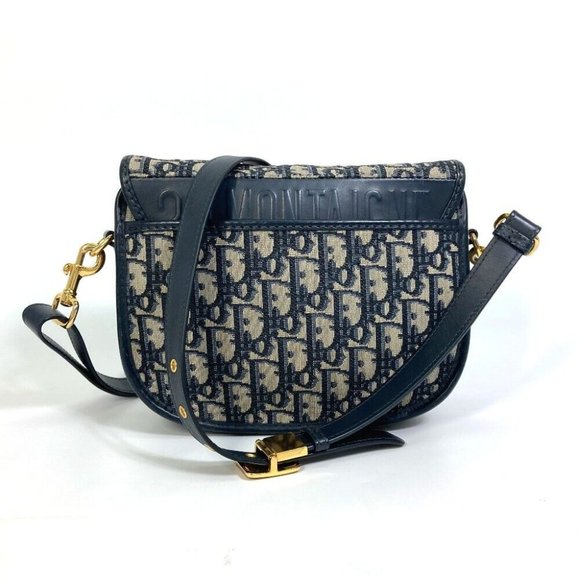 Dior M9319UTZQ Oblique Bobby Shoulder Bag Canvas/Leather Navy - Picture 2 of 13